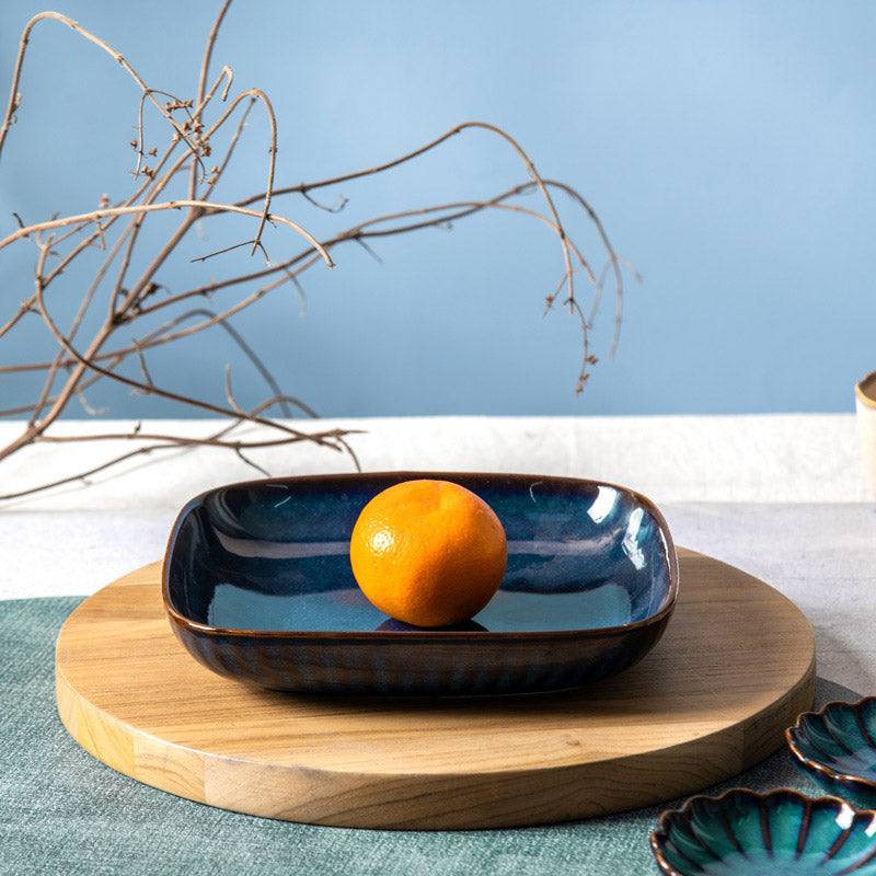 Cove Square Plate - Teal Blue