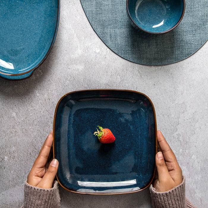 Cove Square Plate - Teal Blue - Image 4