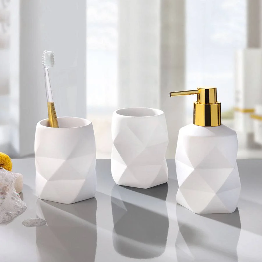 Crackle Soap Dispenser - White & Gold - Image 5