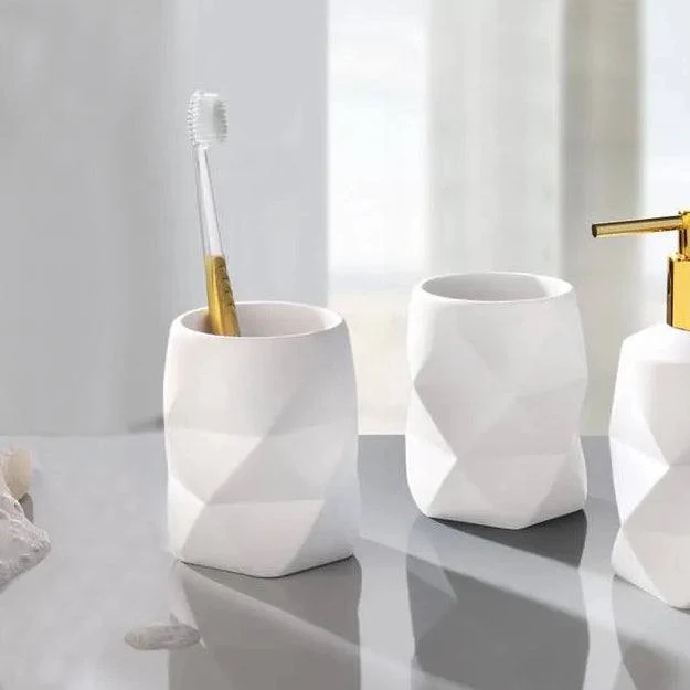 Crackle Toothbrush Tumbler - White