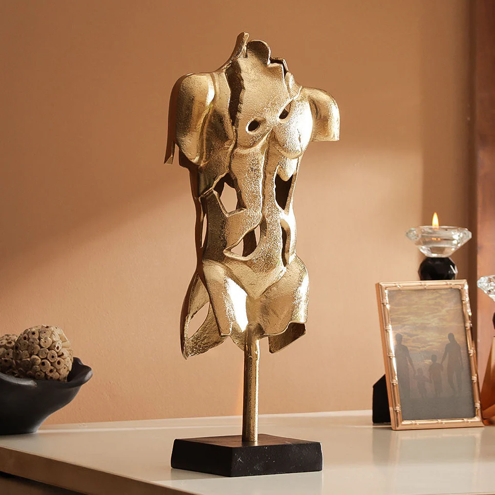 Croqui Metal Sculpture Large - Gold Black