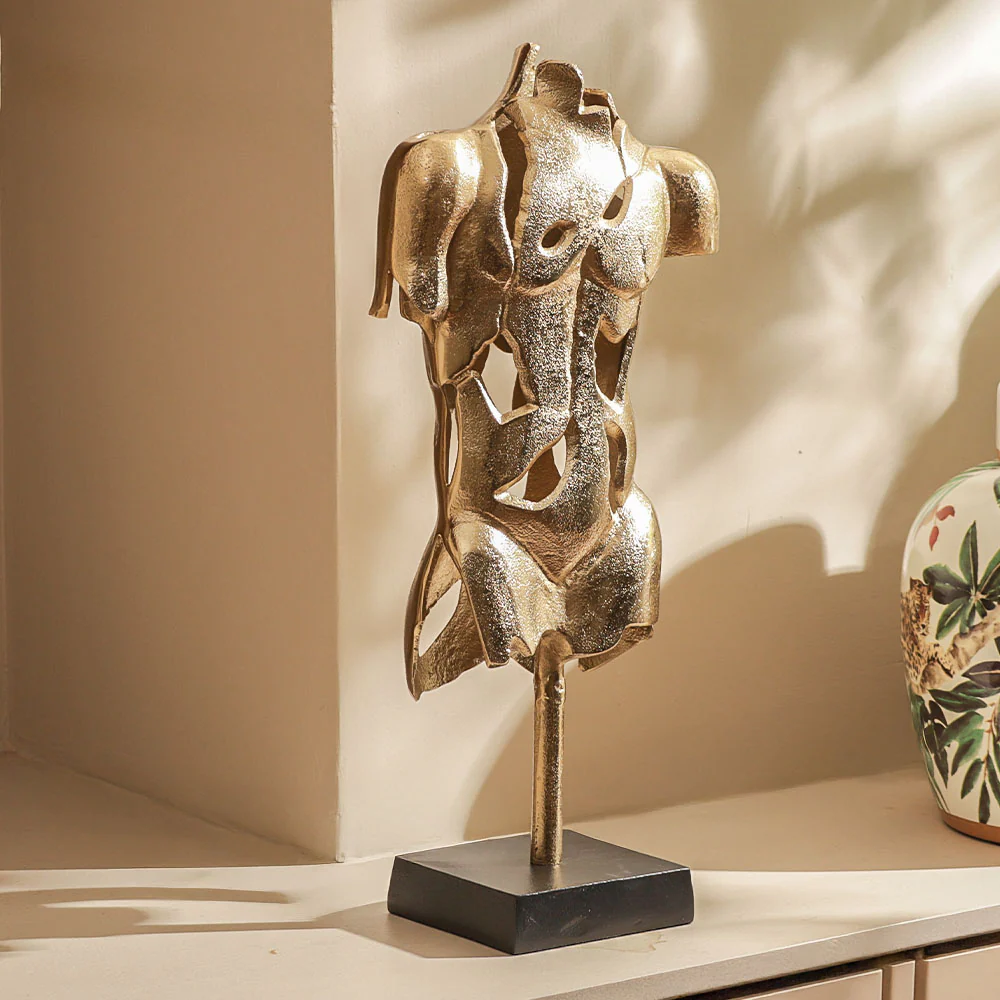 Croqui Metal Sculpture Large - Gold Black - Image 5