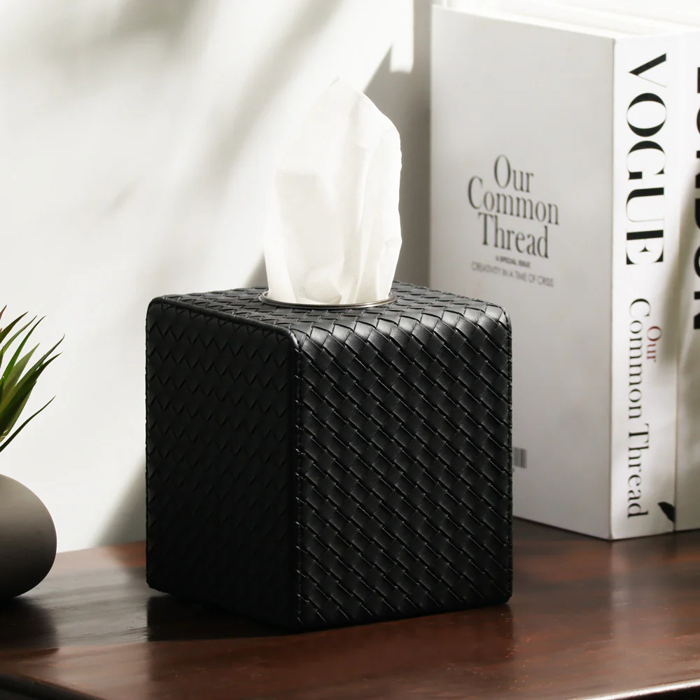 Cross Square Tissue Box Holder - Black - Image 4
