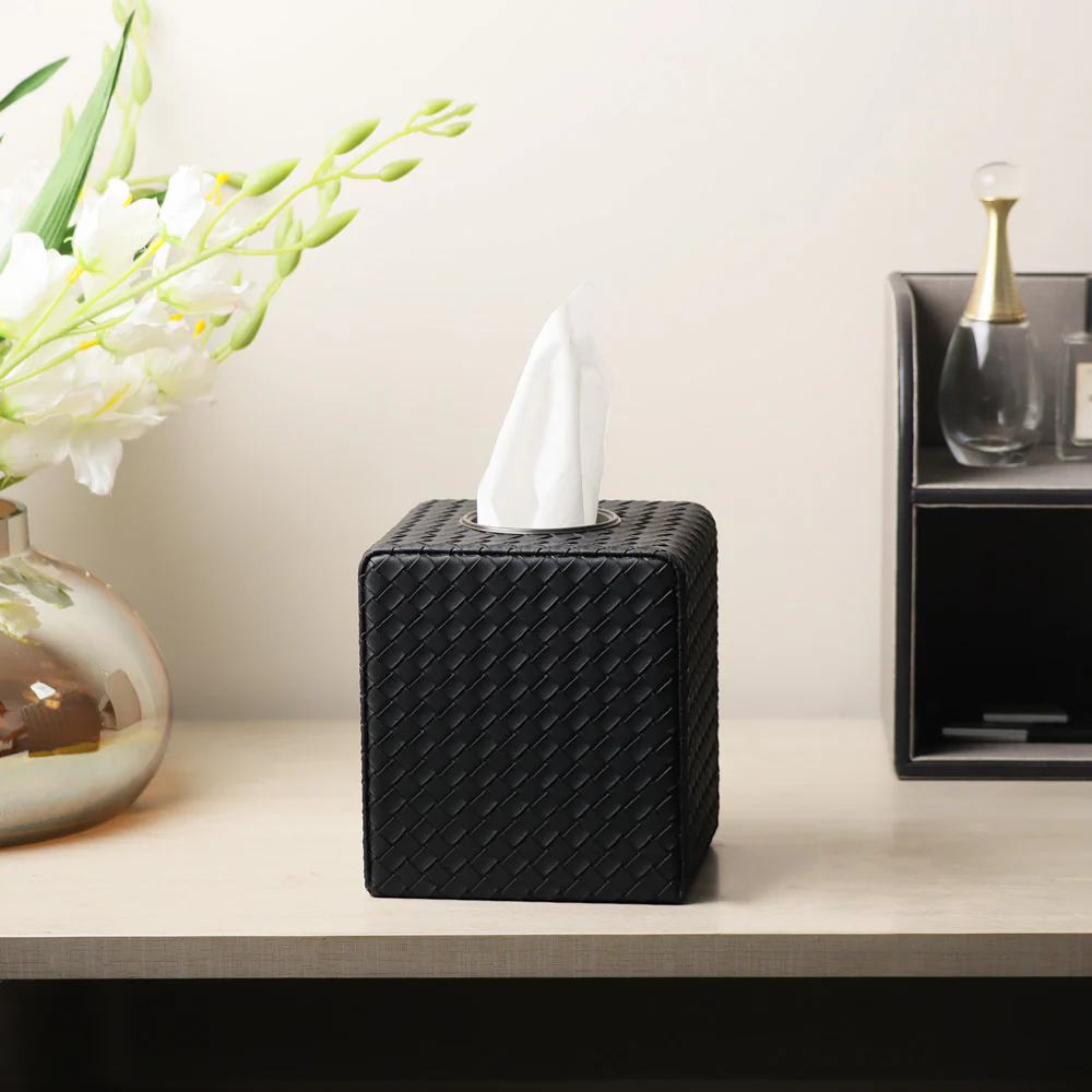 Cross Square Tissue Box Holder - Black - Image 6