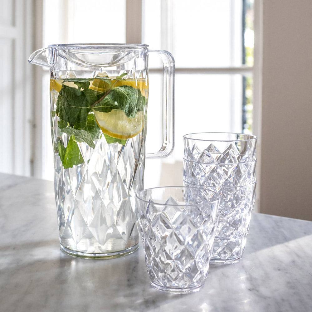 Crystal Water Pitcher With Tumblers, Set of 5