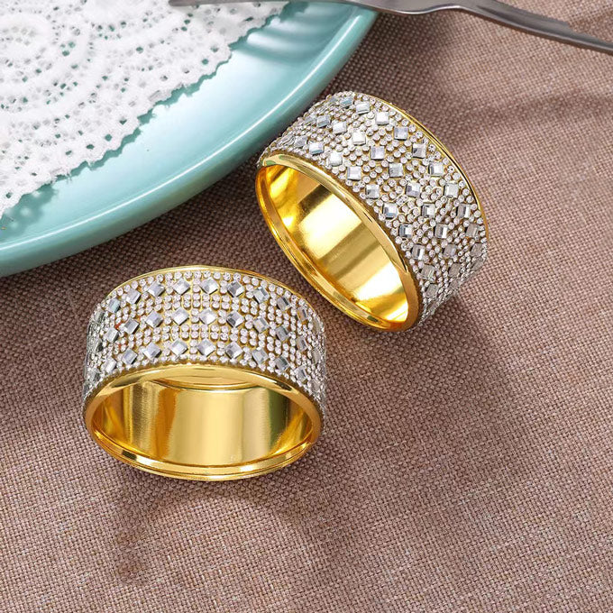 Cuff Metal Napkin Rings, Set of 6 - Gold - Image 9