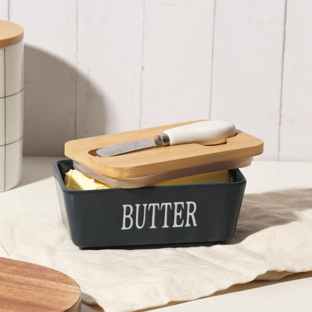 Culina Butter Dish with Spreader Large - Navy Blue - Image 4