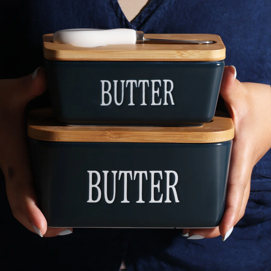 Culina Butter Dish with Spreader Large - Navy Blue - Image 5