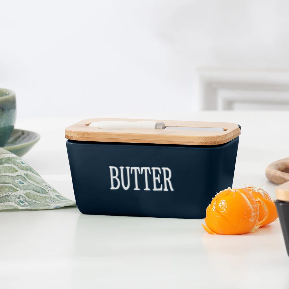 Culina Butter Dish with Spreader Medium - Navy - Image 2