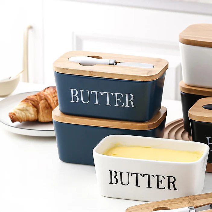 Culina Butter Dish with Spreader Medium - Navy - Image 5