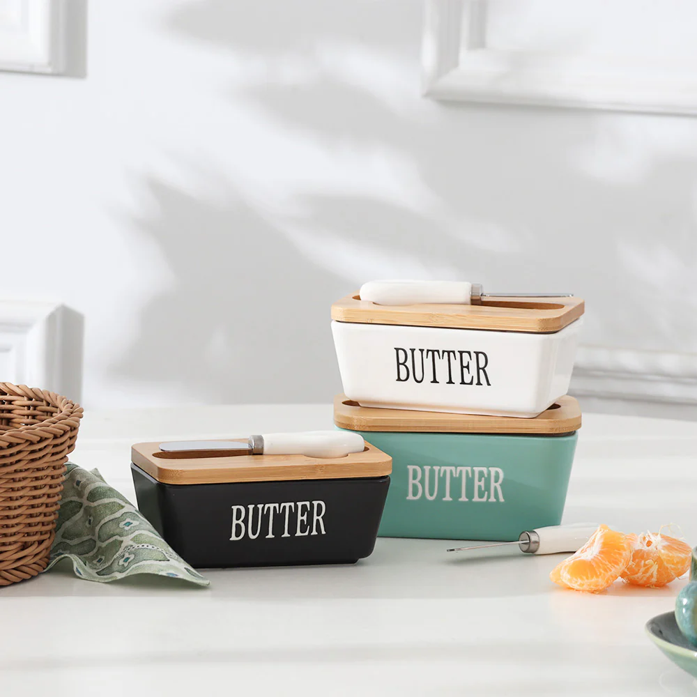 Culina Butter Dish with Spreader Medium - Sea Green - Image 5