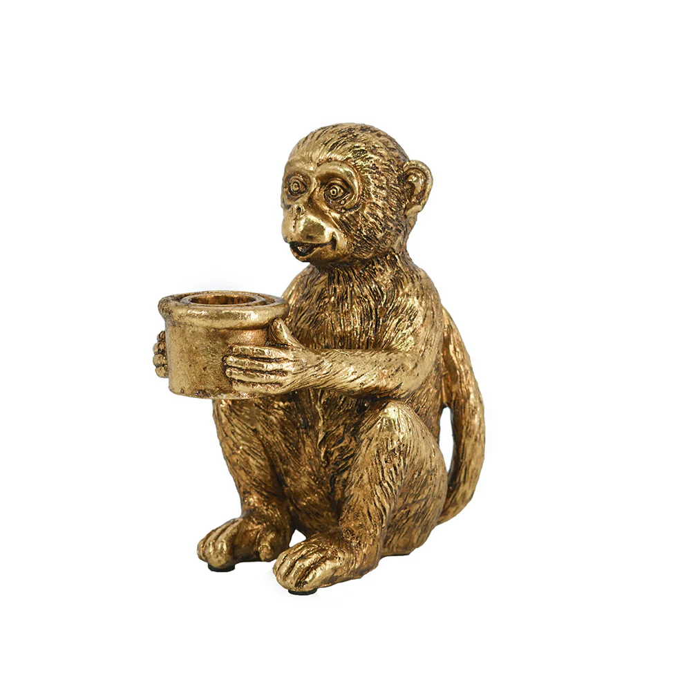 Curious Monkey Candle Holder - Gold - Image 5