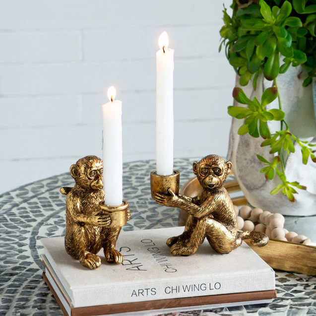 Curious Monkey Candle Holder - Gold - Image 6