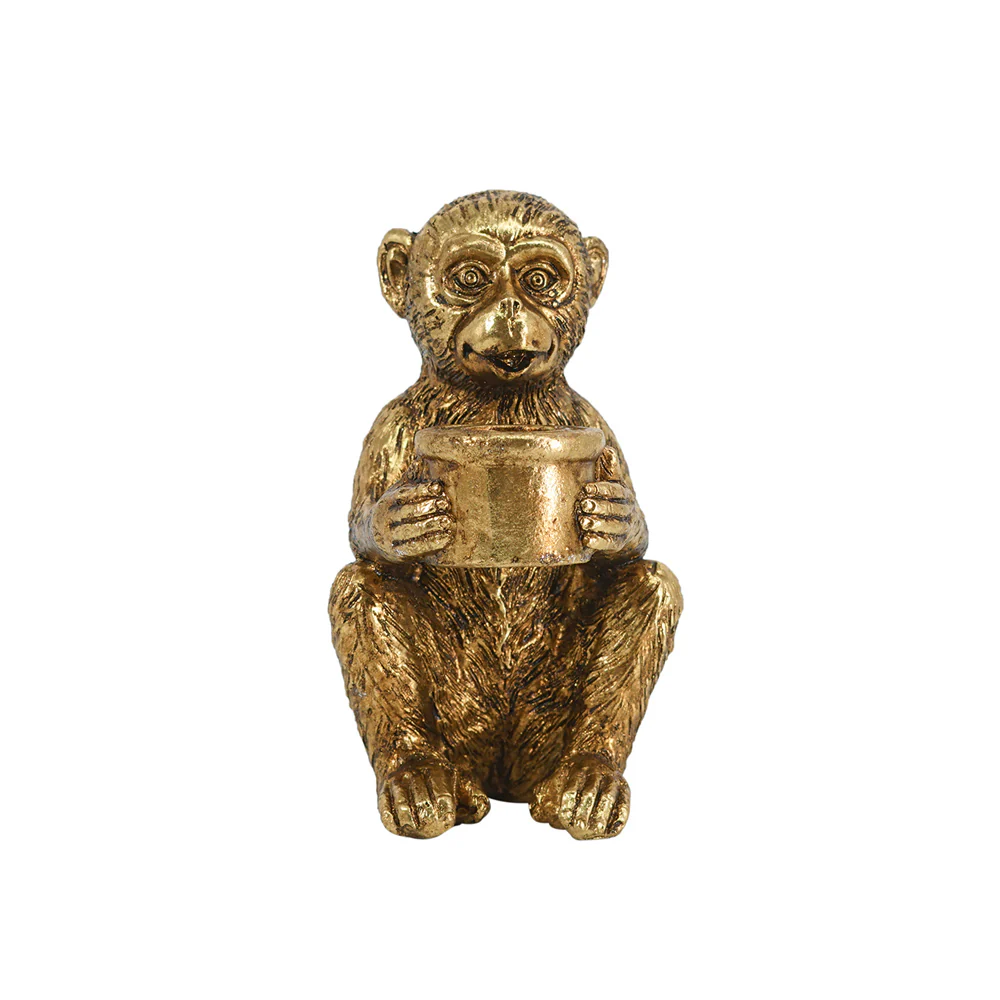 Curious Monkey Candle Holder - Gold - Image 8
