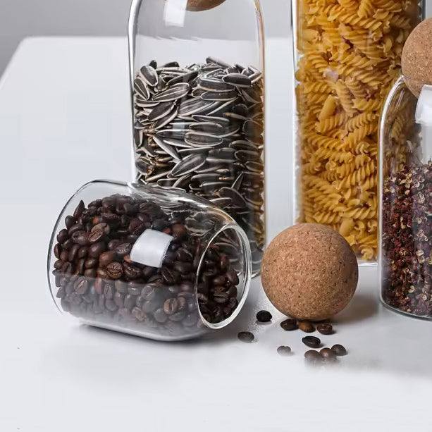 Cylindrical Glass Jar with Cork Stopper - Small - Image 5