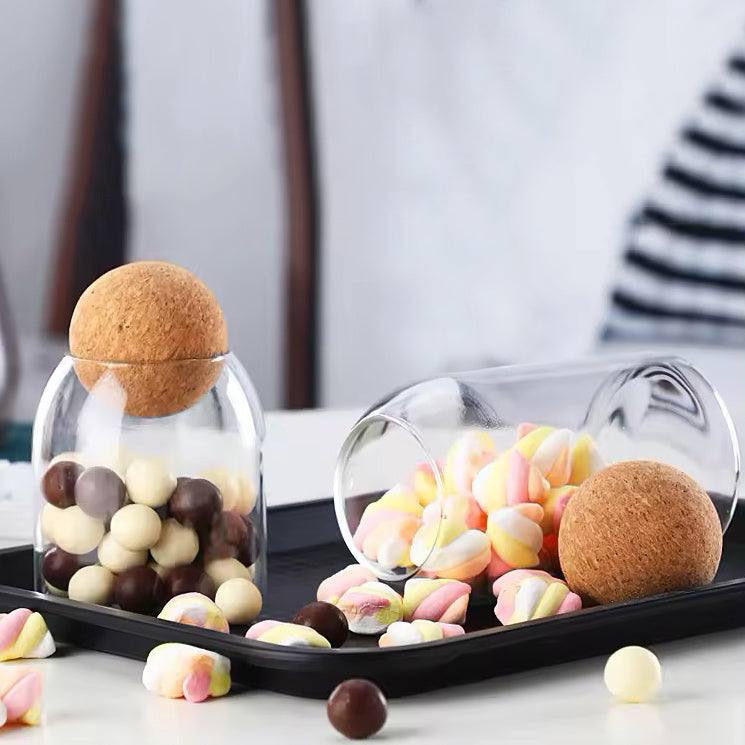 Cylindrical Glass Jar with Cork Stopper - Small - Image 7