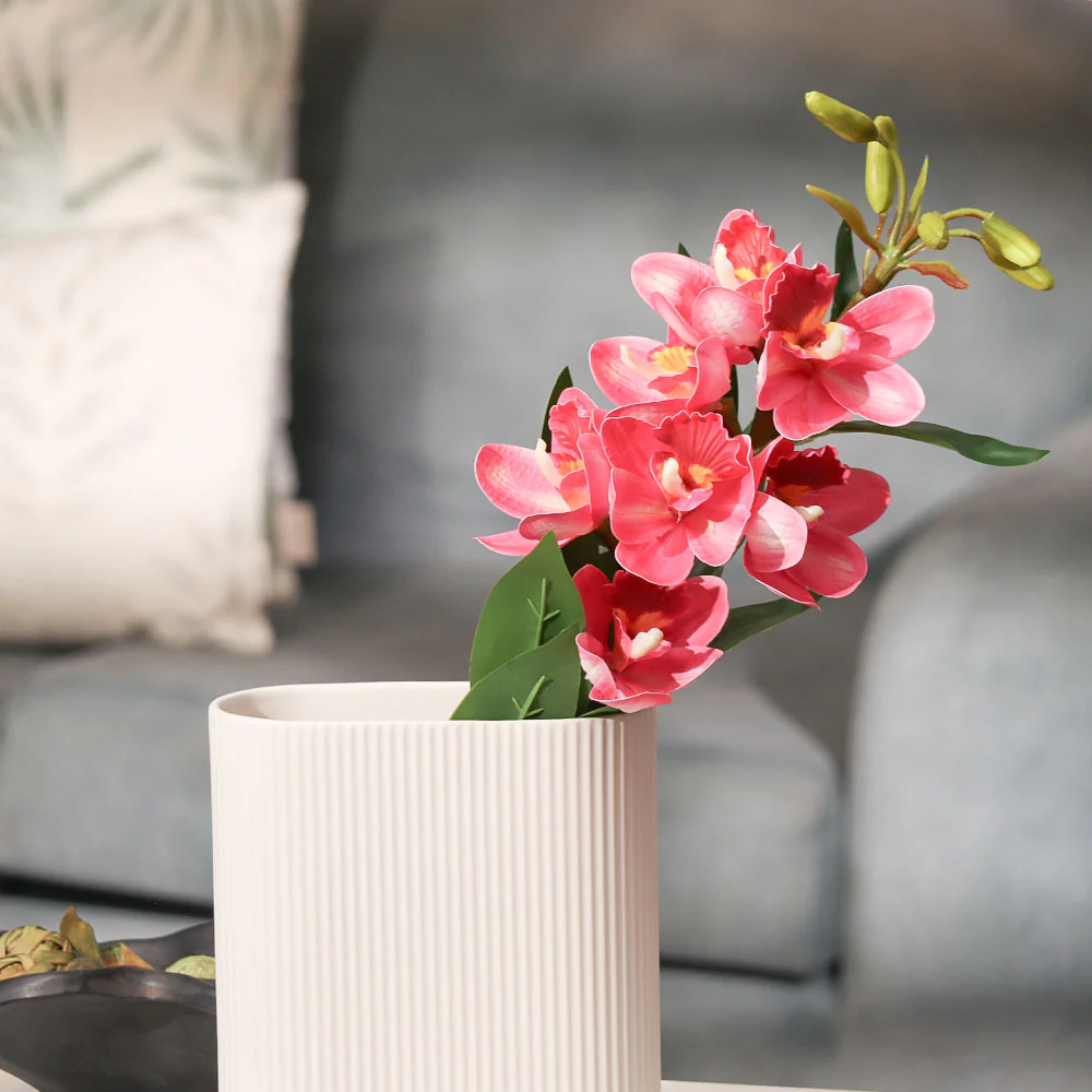 Cymbidium Orchid Faux Stem - Dark Pink