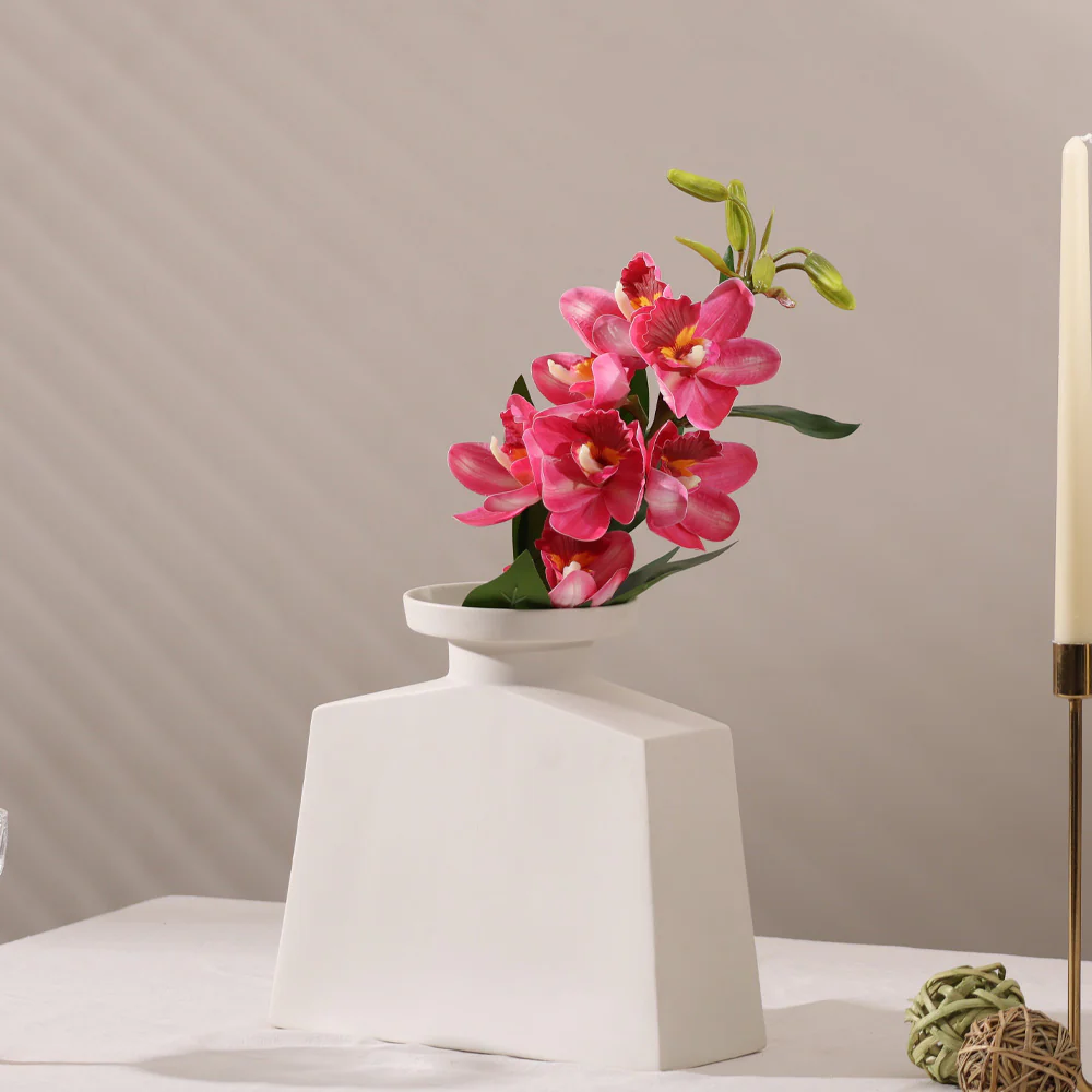 Cymbidium Orchid Faux Stem - Dark Pink - Image 3