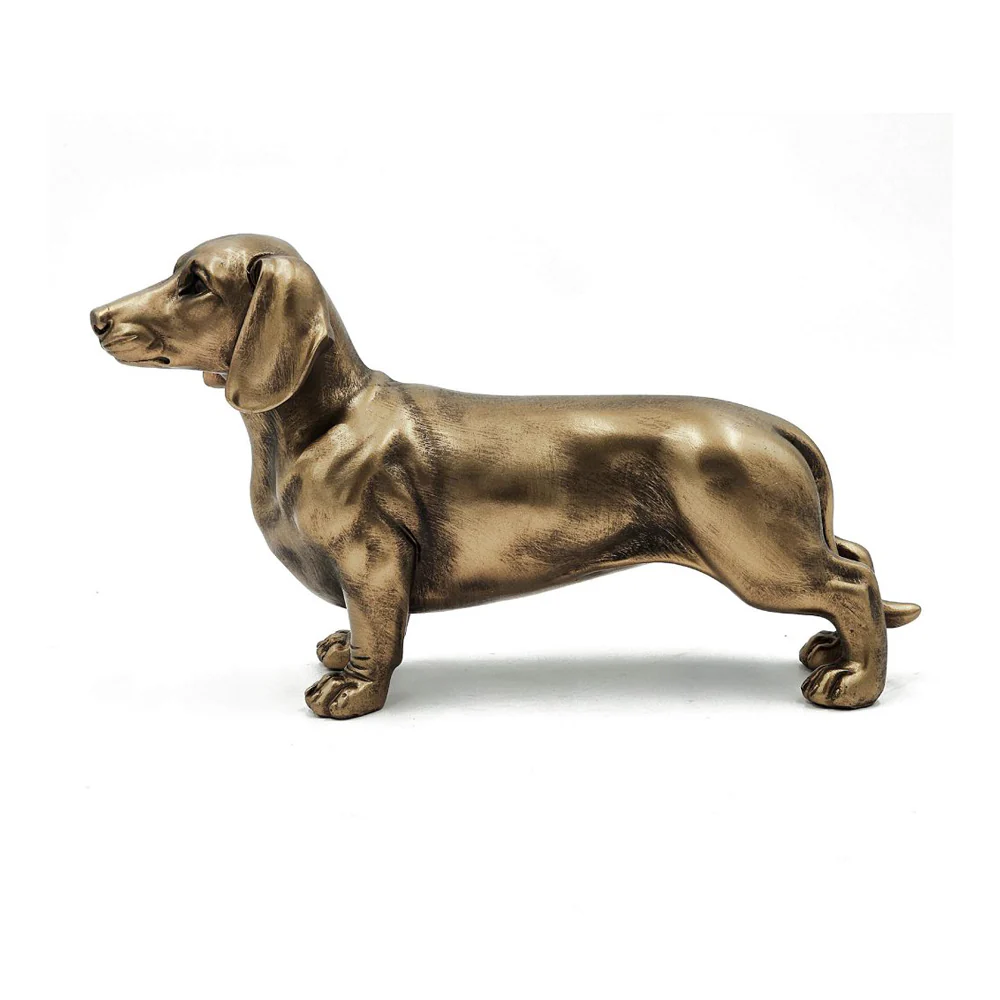 Dachshund Sculpture Medium - Dull Gold - Image 10
