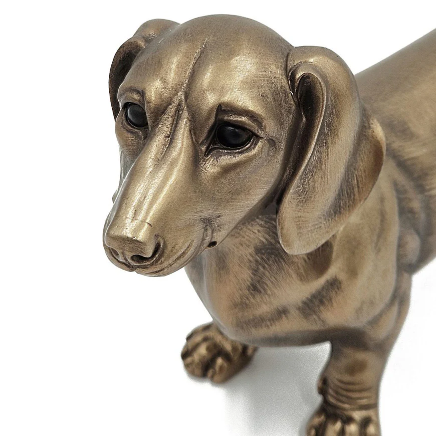 Dachshund Sculpture Medium - Dull Gold - Image 4