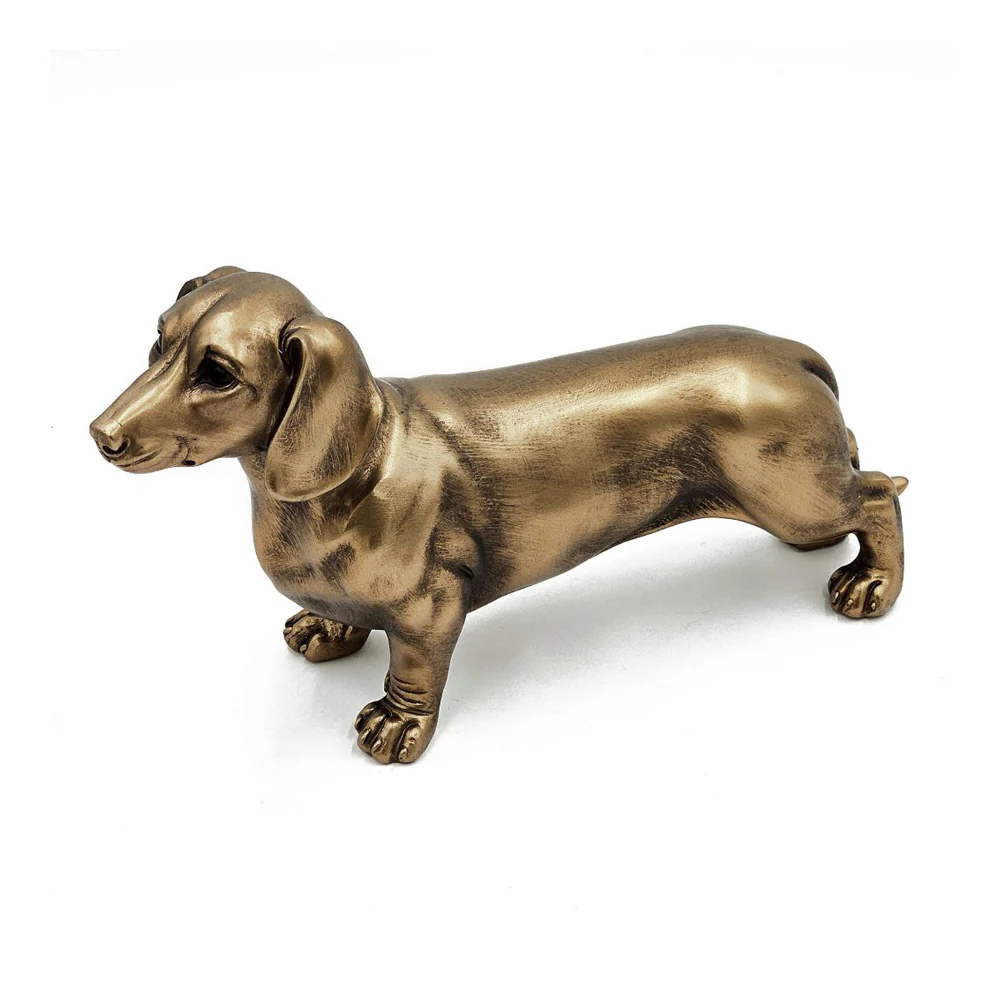 Dachshund Sculpture Medium - Dull Gold - Image 8