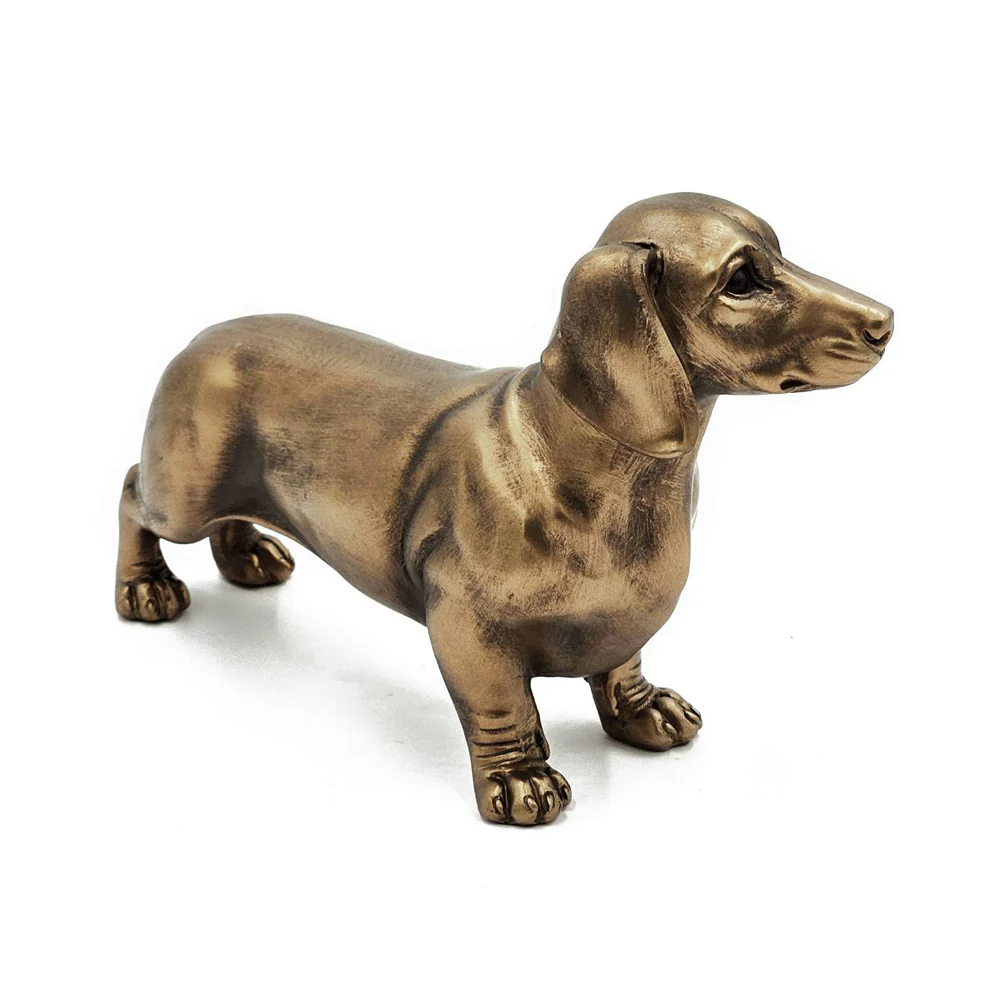 Dachshund Sculpture Medium - Dull Gold - Image 9