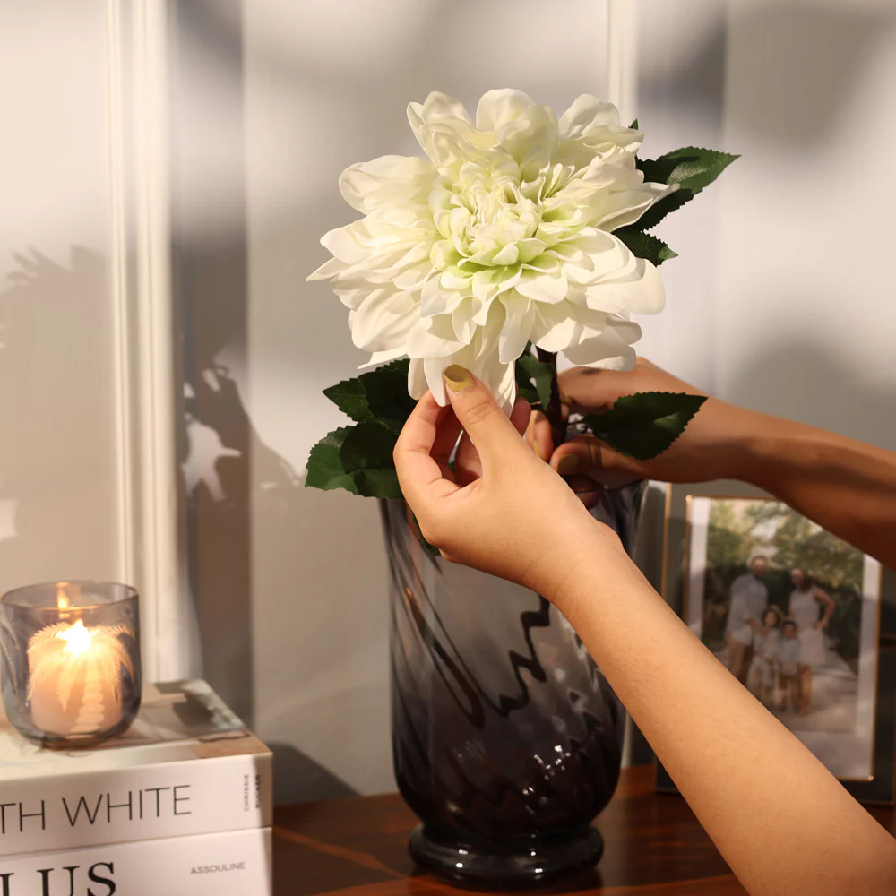 Dahlia Faux Stem - White - Image 2
