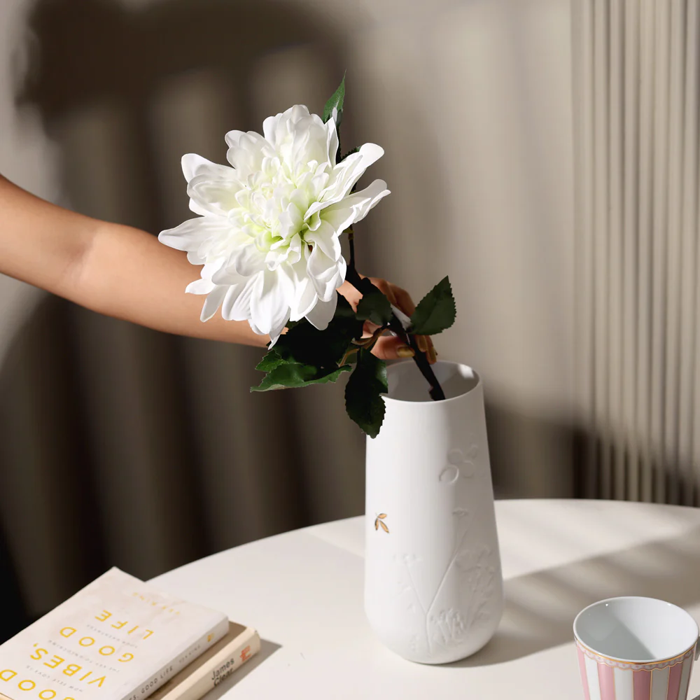 Dahlia Faux Stem - White - Image 4