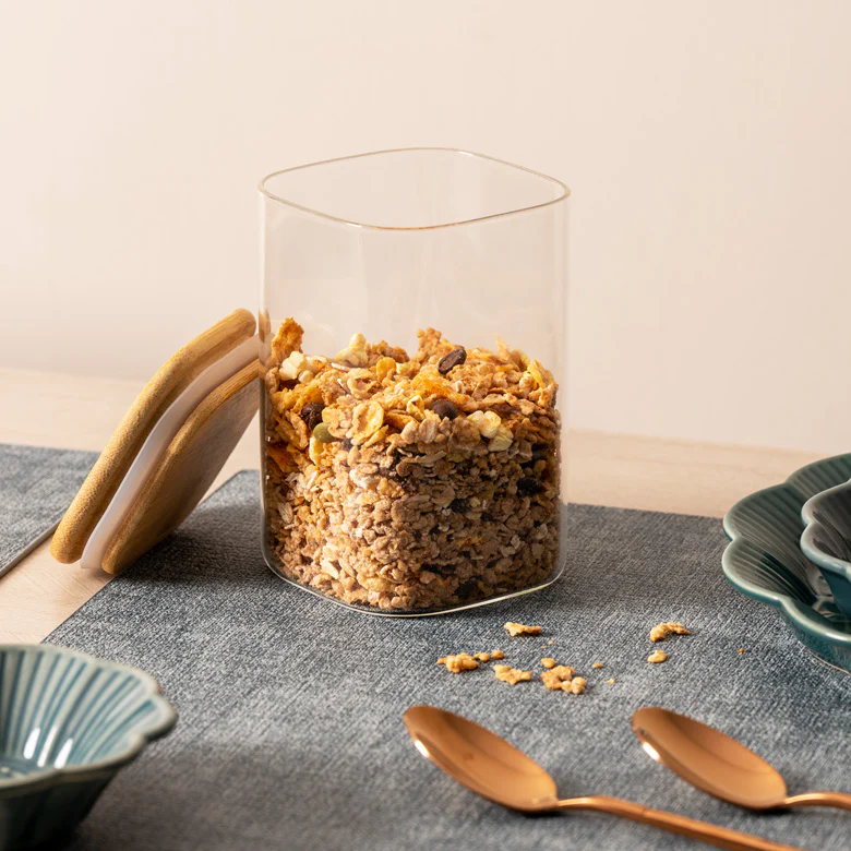 Daily Square Glass Storage Jar - Small - Image 2