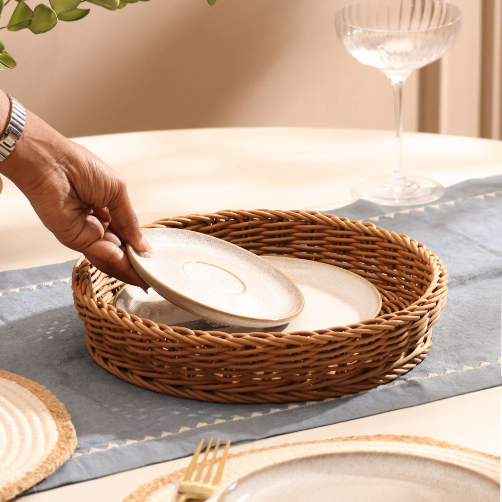 Dara Round Basket Medium - Khaki - Image 2
