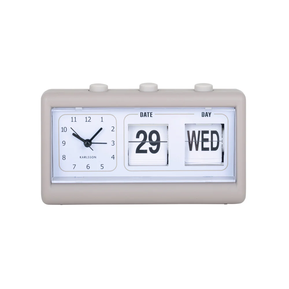 Data Flip Alarm Clock - Bright Grey - Image 2