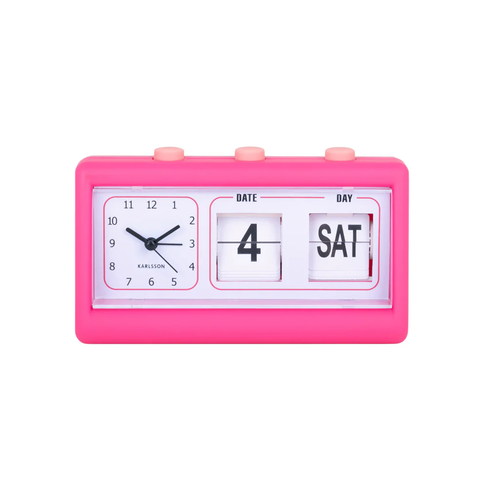 Data Flip Alarm Clock - Bright Pink - Image 2