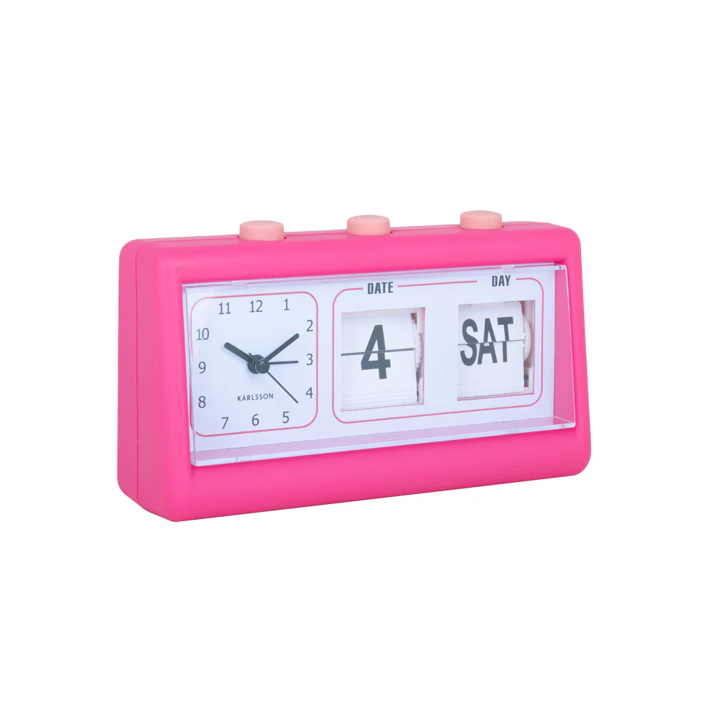 Data Flip Alarm Clock - Bright Pink - Image 3