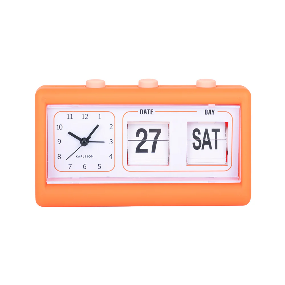 Data Flip Alarm Clock - Bright Orange - Image 2