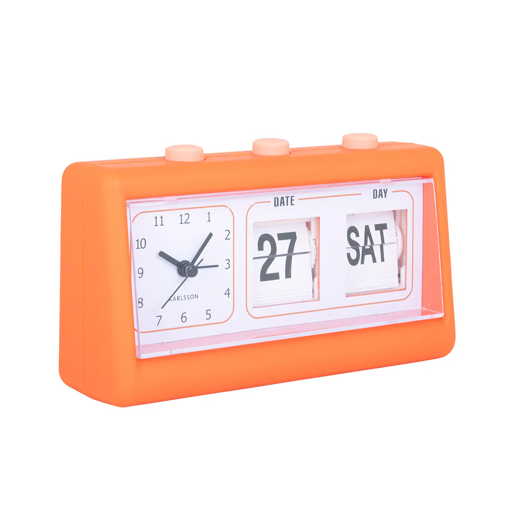 Data Flip Alarm Clock - Bright Orange - Image 3