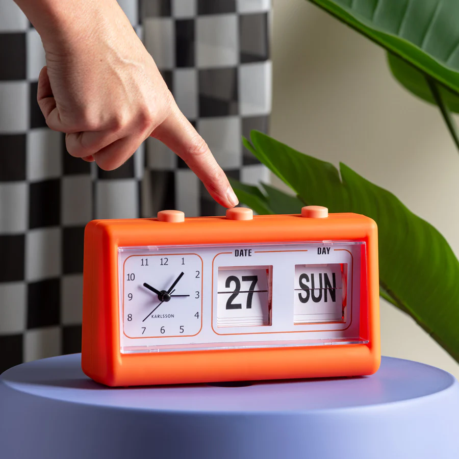 Data Flip Alarm Clock - Bright Orange - Image 6