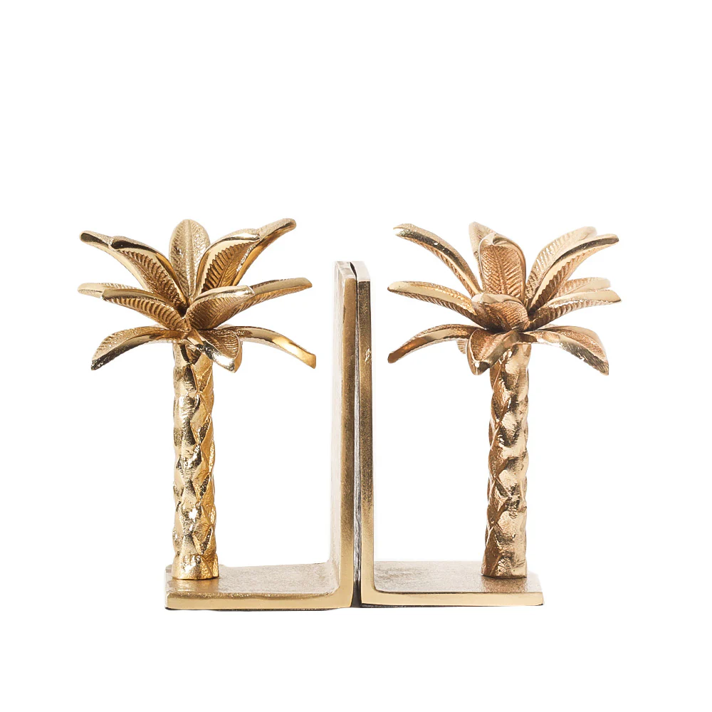 Date Palm Metal Bookends, Set of 2 - Gold - Image 3