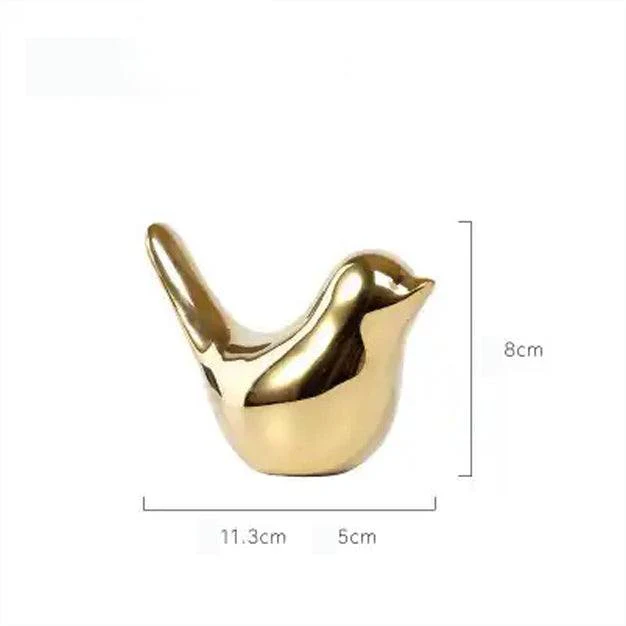 Decorative Birds Sculptures, Set of 3 - Gold - Image 7