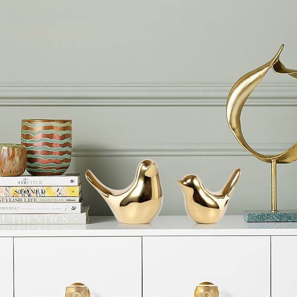 Decorative Birds Sculptures, Set of 3 - Gold - Image 8