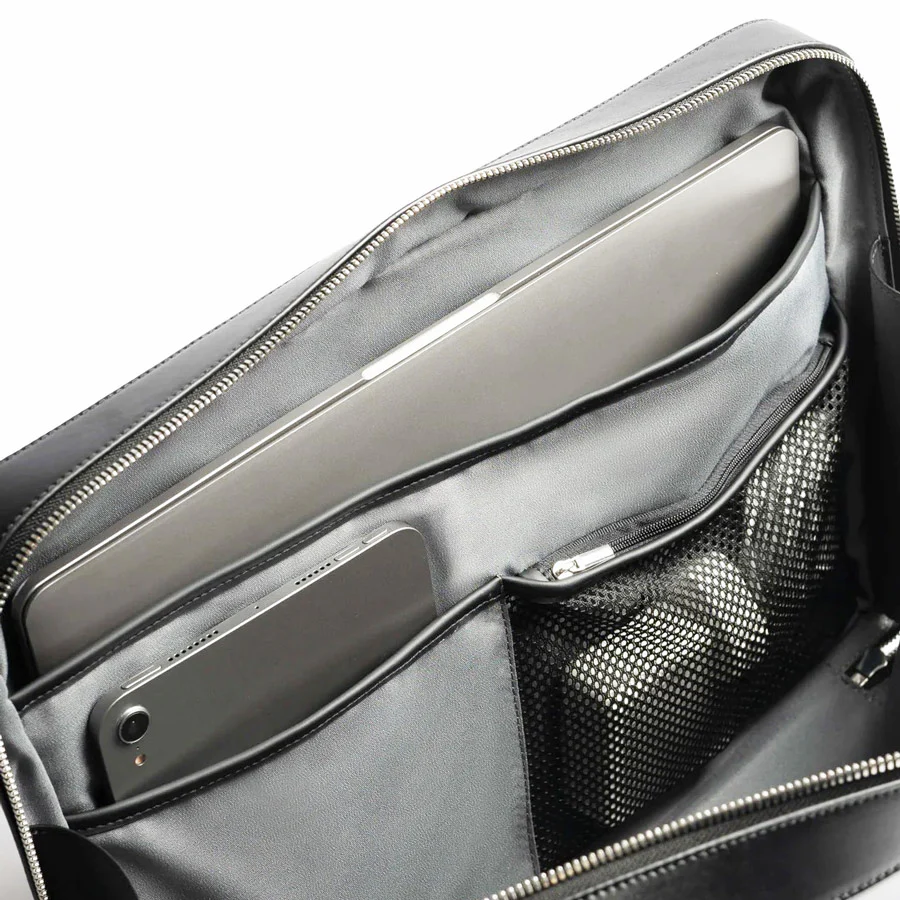 Delta Leather Briefcase - Black - Image 10