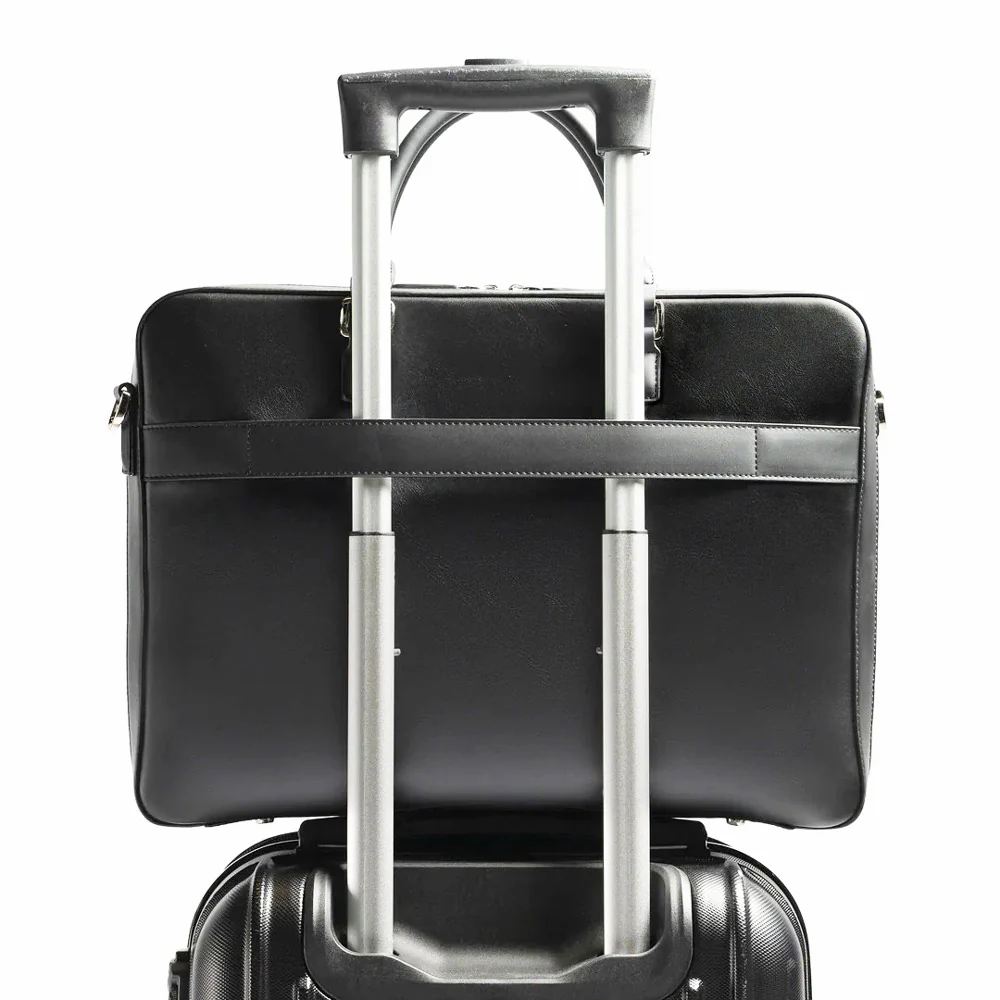Delta Leather Briefcase - Black - Image 12