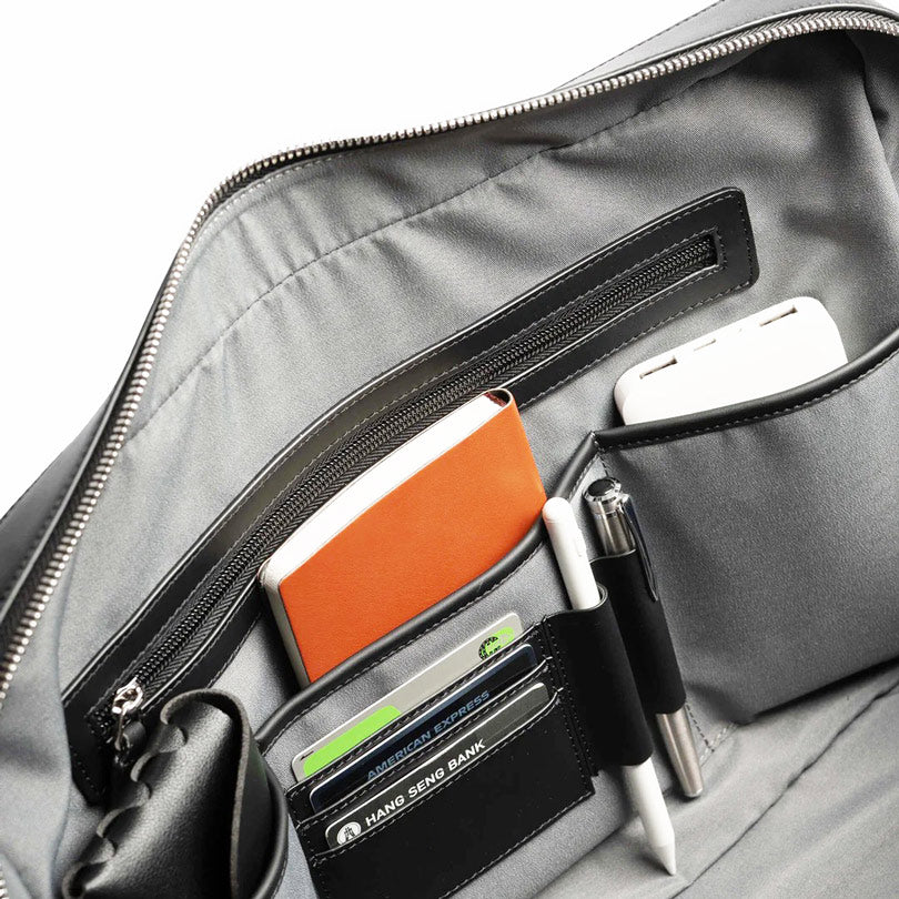 Delta Leather Briefcase - Black - Image 9
