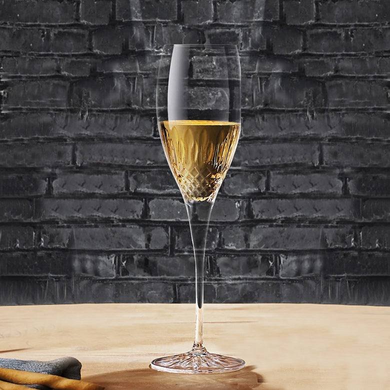 Diamante Champagne Glasses 220ml, Set of 4