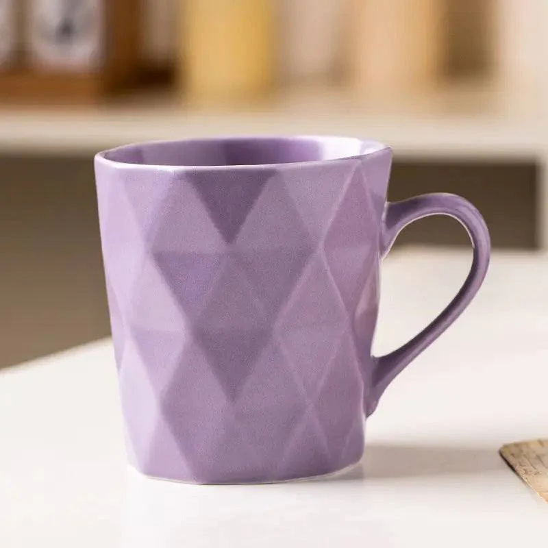 Diamonds Ceramic Coffee Mug - Purple - Image 2
