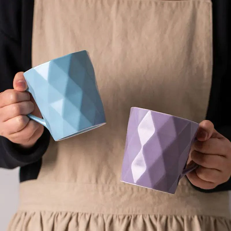 Diamonds Ceramic Coffee Mug - Purple - Image 4