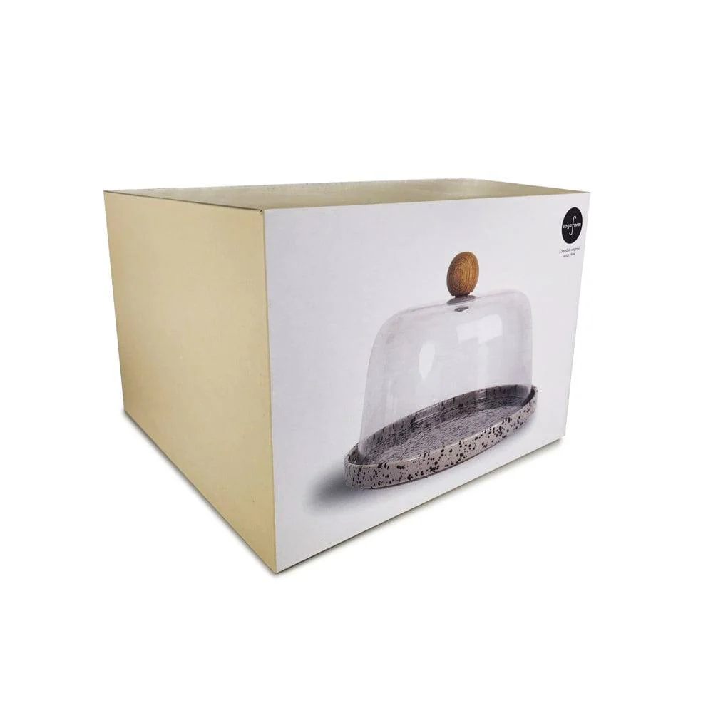 Ditte Cheese Dome with Cloche - Terrazzo Grey - Image 7
