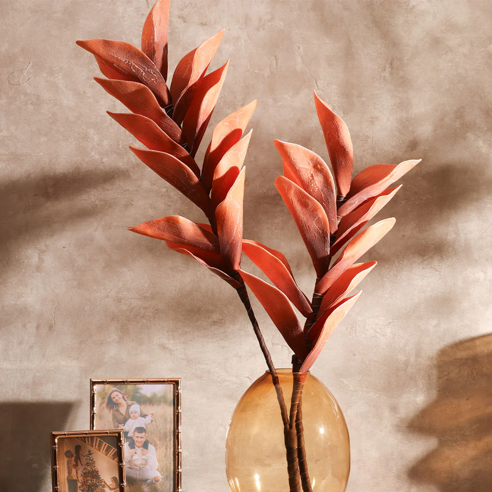 Dollar Leaves Faux Stem - Burnt Orange - Image 3