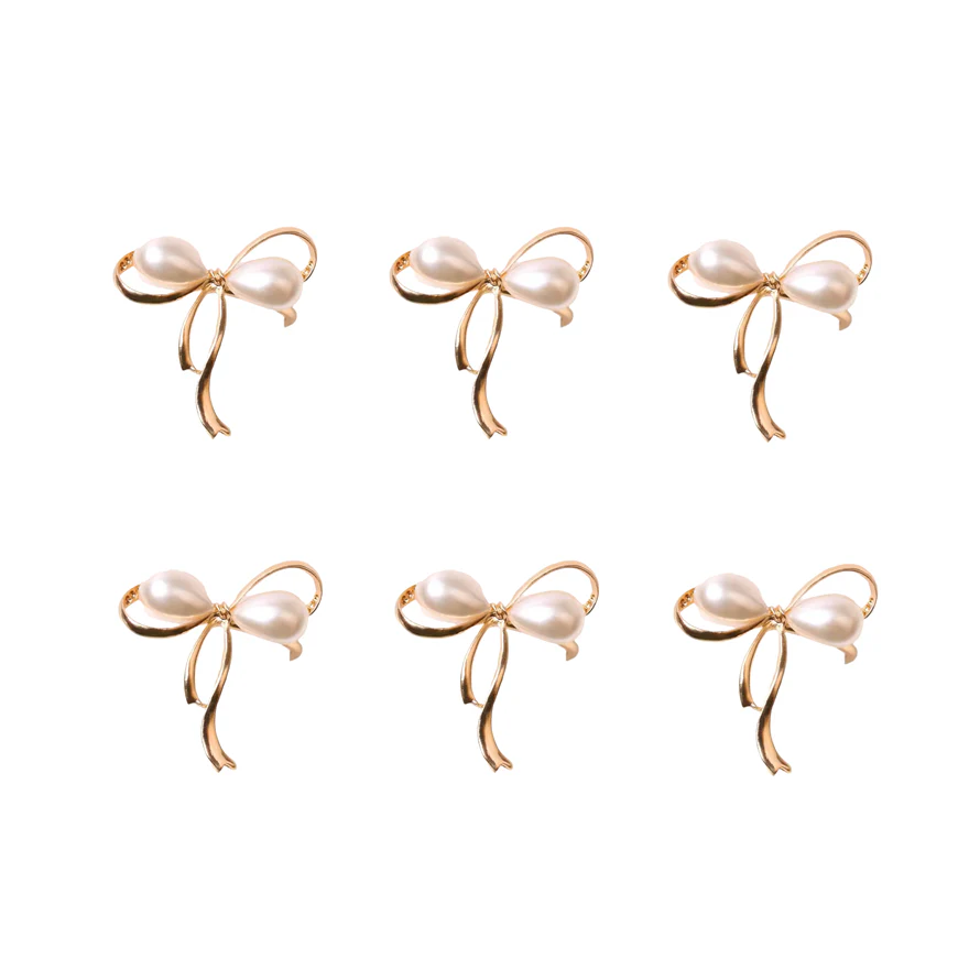 Dove Napkin Rings, Set of 6 - Gold - Image 3