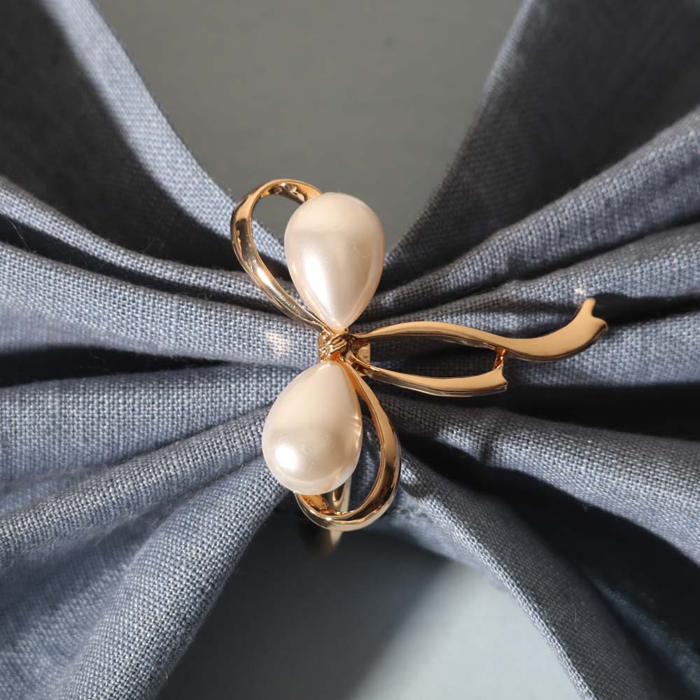 Dove Napkin Rings, Set of 6 - Gold - Image 4
