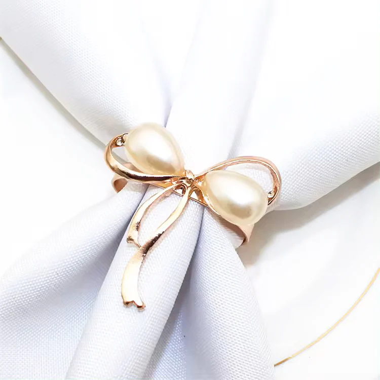 Dove Napkin Rings, Set of 6 - Gold - Image 5